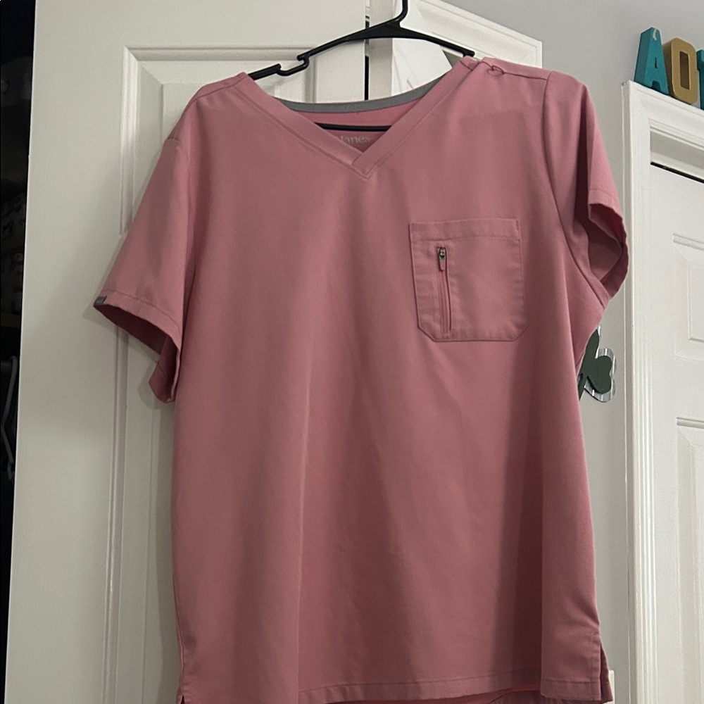 Hanes Women's Short Sleeve V-Neck Pocket Tee - Rose Pink